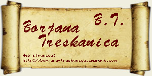 Borjana Treskanica vizit kartica